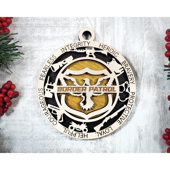 BORDER PATROL Officer Ornament Personalized First Responder Christmas Gift - Picture 2 of 5